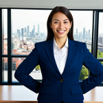 Business Professional**

"A professional businesswoman, fully clothed in a modest, dark blue business suit, standing confidently in a bright, modern office with large windows overlooking a cityscape. She has well-formed hands and a friendly expression. Perfect anatomy, correct proportions, natural pose. Safe for work, appropriate content, professional, family-friendly, high quality, professional photography."

**