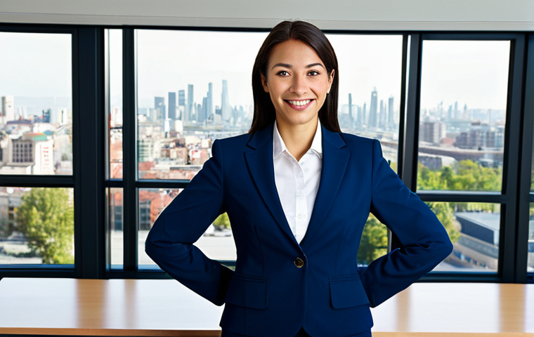 Business Professional**
"A professional businesswoman, fully clothed in a modest, dark blue business suit, standing confidently in a bright, modern office with large windows overlooking a cityscape. She has well-formed hands and a friendly expression. Perfect anatomy, correct proportions, natural pose. Safe for work, appropriate content, professional, family-friendly, high quality, professional photography."
**