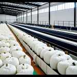 Textile Industry Reinvention**

"A modern textile factory in Portugal, showcasing advanced machinery and innovative design processes. Skilled workers in appropriate attire are operating the equipment. Bales of sustainable materials like organic cotton are visible. The scene emphasizes efficiency and eco-friendliness. Bright, natural lighting. Safe for work, appropriate content, fully clothed, professional, perfect anatomy, correct proportions, natural pose, high quality."

**