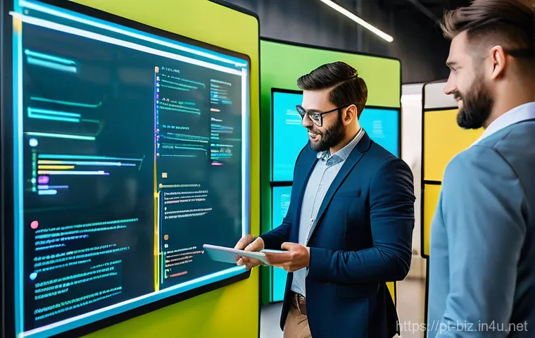 리더십 개발 - **Prompt:** A diverse group of modern professionals, embodying human-centered leadership, are gather...