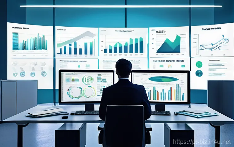 데이터 시각화 - **Prompt 1: "The Dawn of Data Clarity"**
    A young professional, appearing initially overwhelmed, ...
