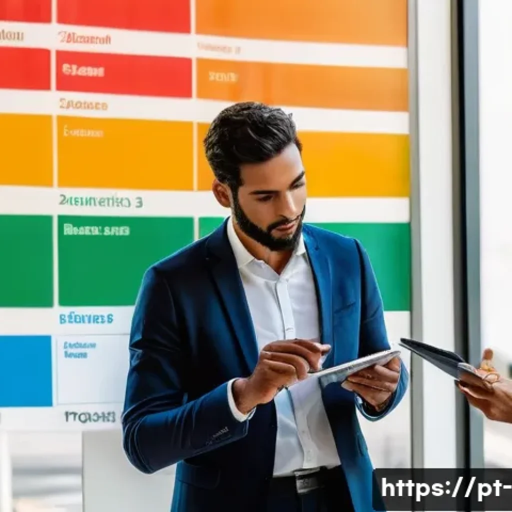 사업 확장 전략 - **Prompt:** A vibrant and dynamic scene capturing a market research meeting in a sun-drenched, archi...