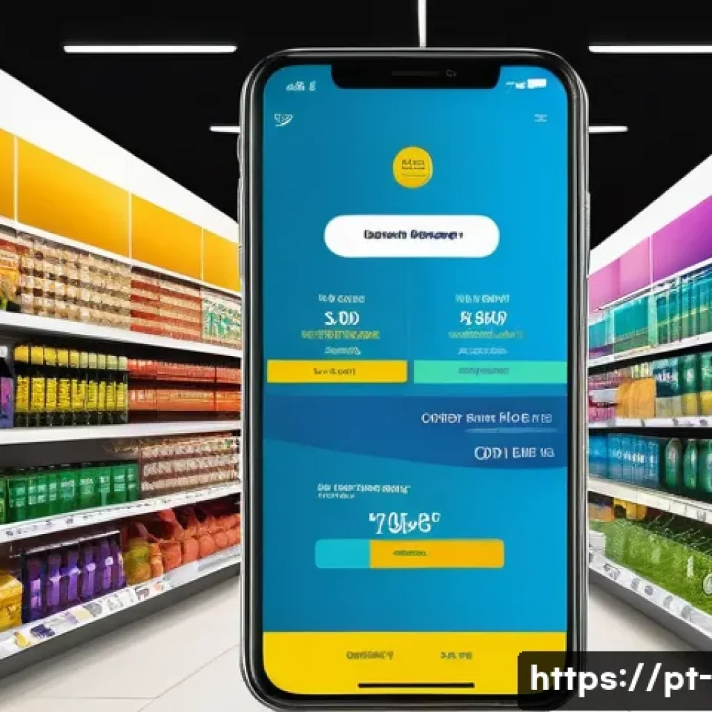 가격 전략 - A modern Brazilian marketplace scene showcasing diverse consumers shopping with mobile devices, comp...