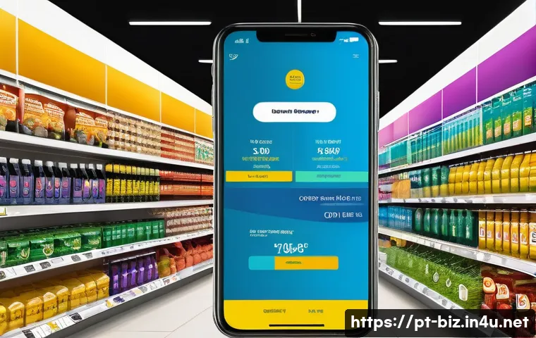 가격 전략 - A modern Brazilian marketplace scene showcasing diverse consumers shopping with mobile devices, comp...