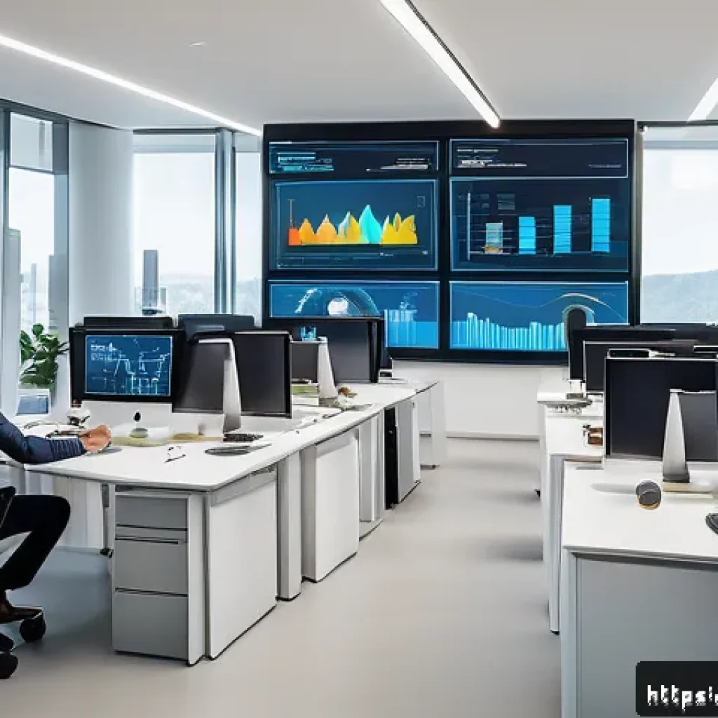 AI 기반 경영 의사결정 - A modern Brazilian corporate office scene showcasing diverse professionals collaborating with AI-dri...