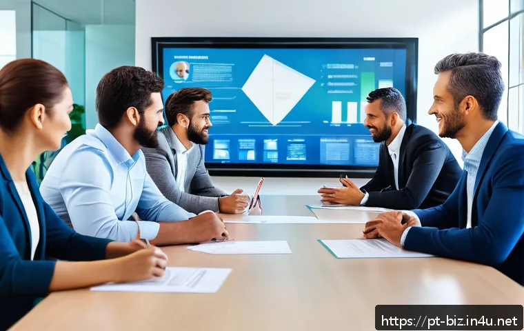 윤리적 리더십 - A professional corporate meeting room with diverse team members engaged in an open and transparent d...