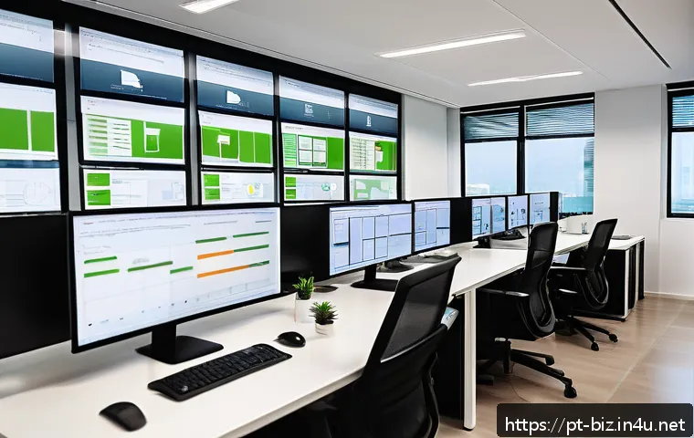 운영 시스템 혁신 - A modern Brazilian technology company’s open office environment showcasing a diverse team of profess...