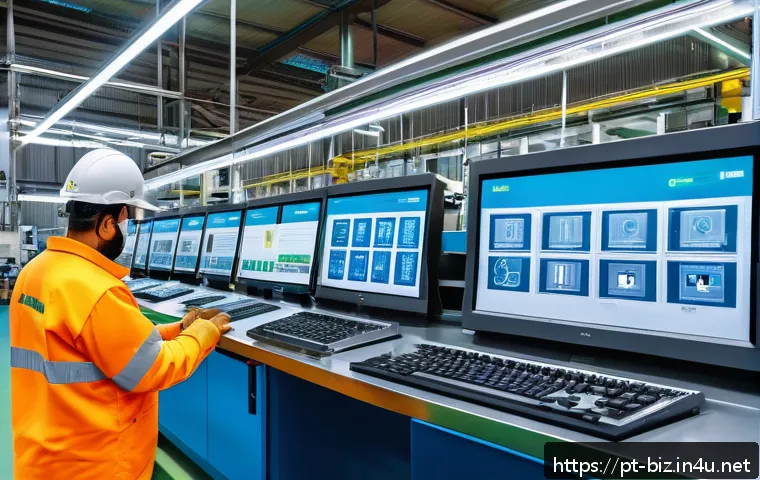생산 계획 및 통제 - A modern industrial production line inside a Brazilian factory, showcasing workers wearing safety ge...